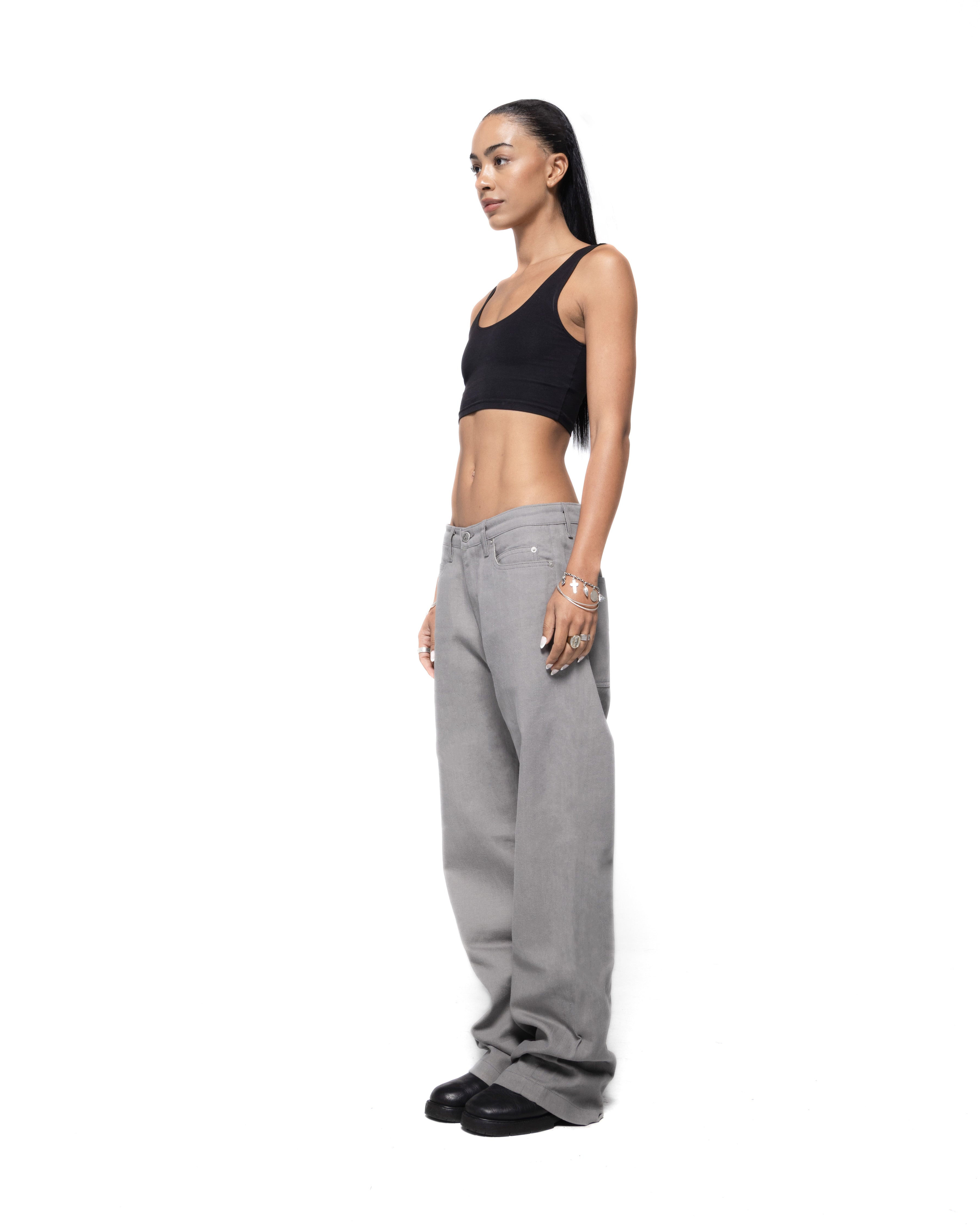 DOMINO GREY LINEN BLEND TROUSER