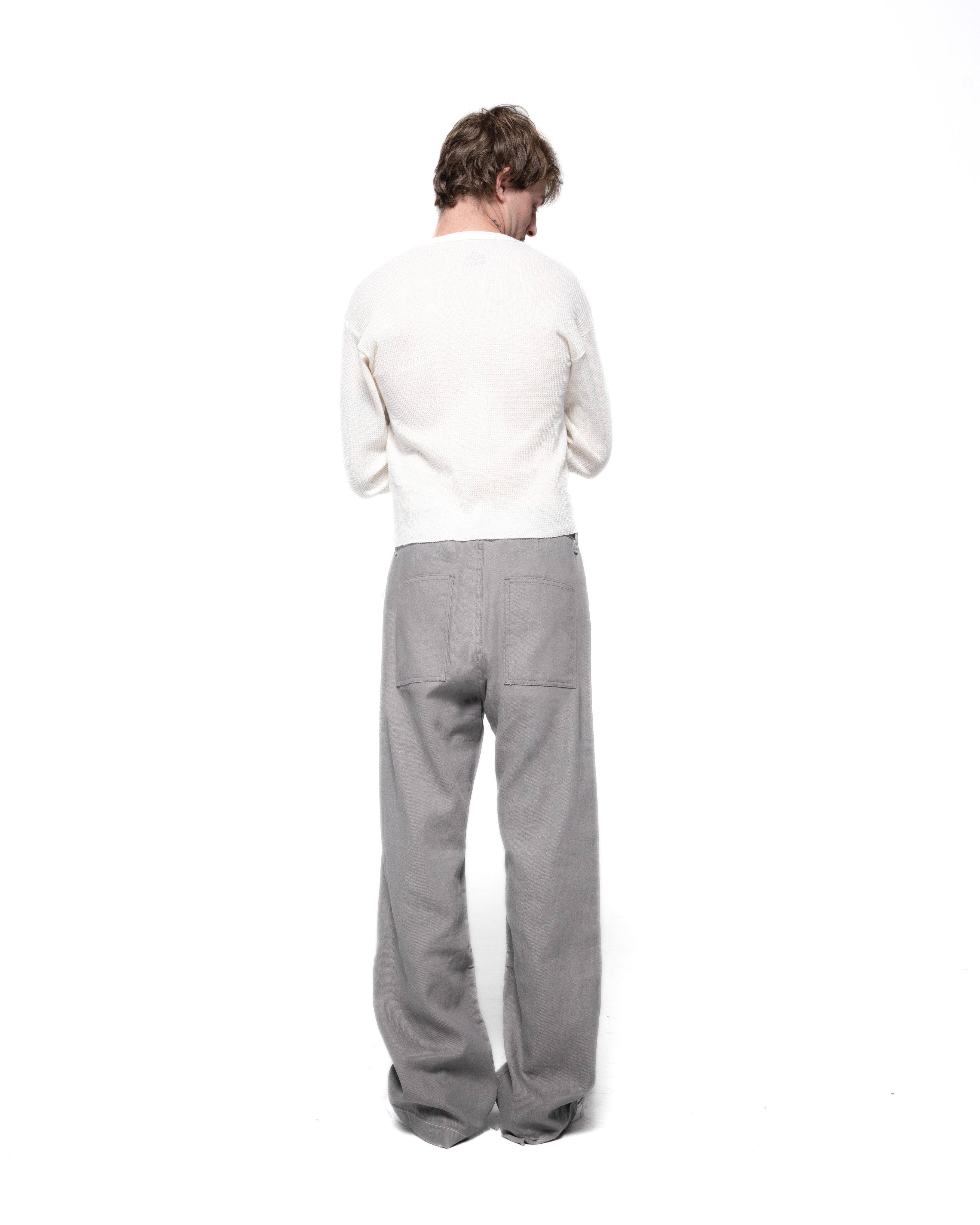 DOMINO GREY LINEN BLEND TROUSER