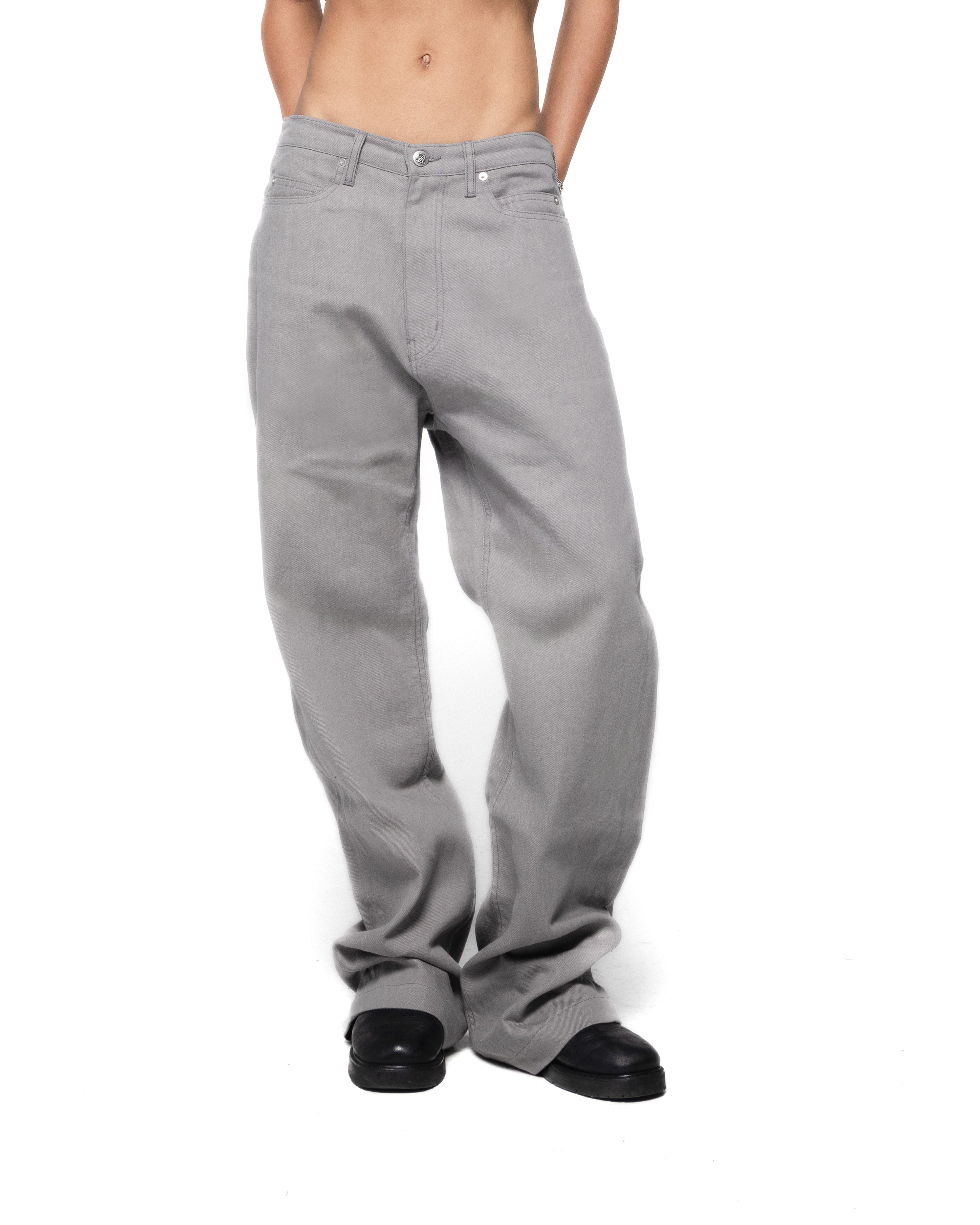 DOMINO GREY LINEN BLEND TROUSER
